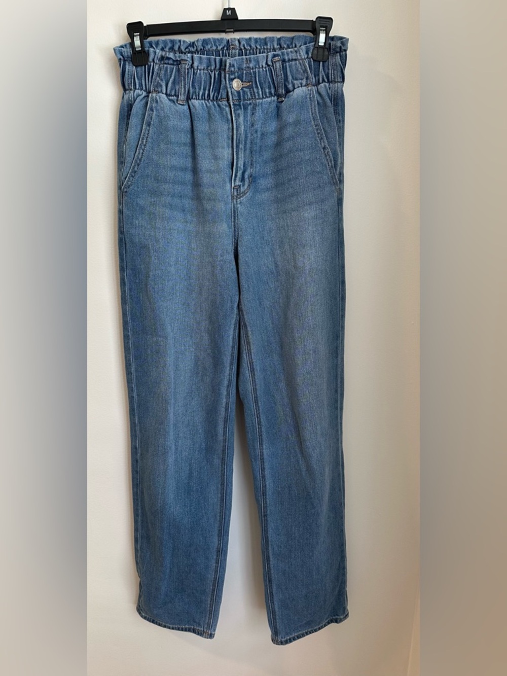 Women’s American Eagle Highest Rise Baggy Mom Jean Stretch Medium Denim 4
